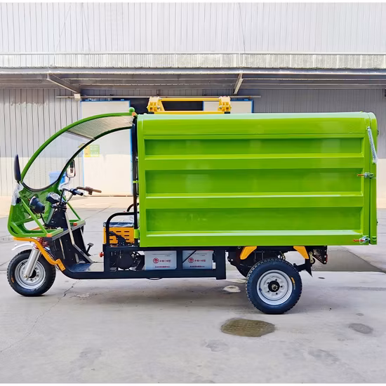 500W Electric Battery Power Garbage Cleaning Truck Transportation Small Tricycle 